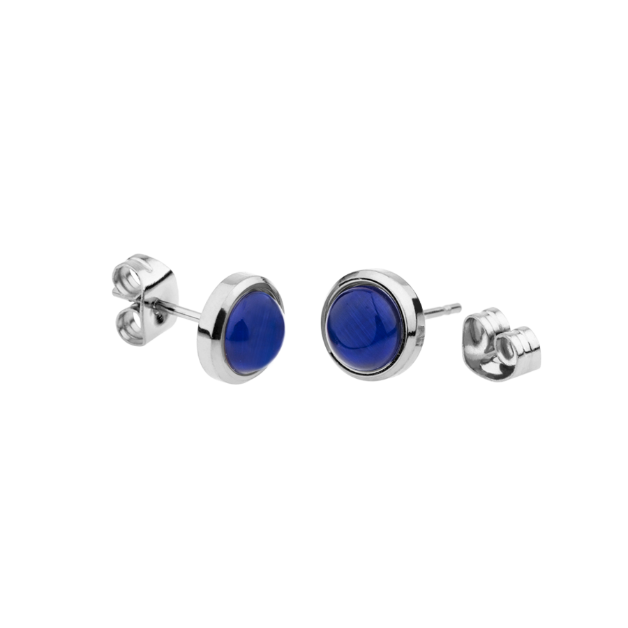 316L Stainless Steel Cat Eye Stud Earrings - Image 2
